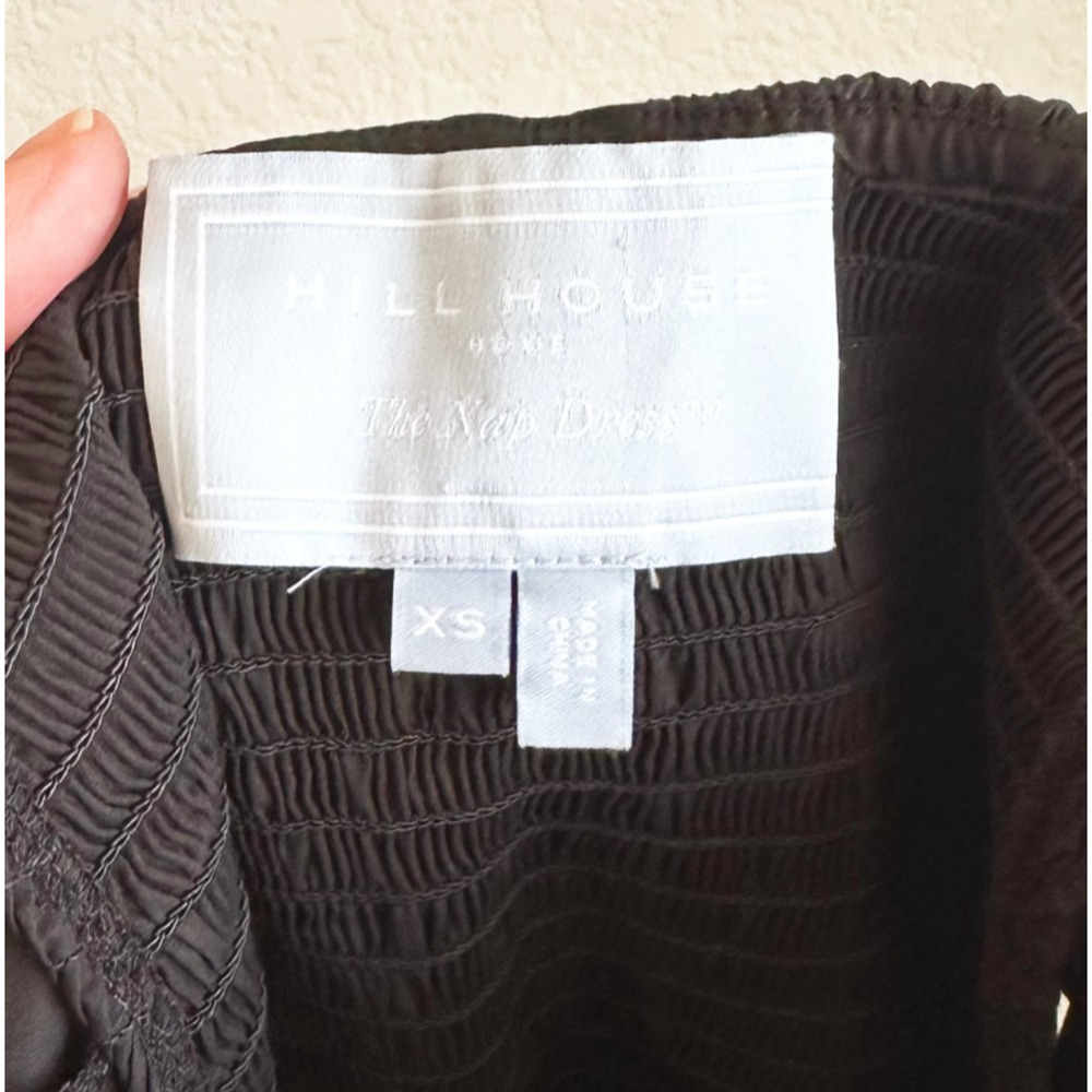 Hill House Akilah Nap Midi Dress XS Black Cottage Regencycore Smocked Ruffle - Picture 6 of 9